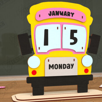 Intra απο ξύλο plywood 3mm-4mm πάχος – Διαρκές Ημερολόγιο Επιτραπέζιου Δασκάλου | CNC Δίασταση  20x20 cm INTRAFABR-115495959 - Image 1