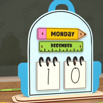 Intra απο ξύλο plywood 3mm-4mm πάχος – Διαρκές Ημερολόγιο Επιτραπέζιου Δασκάλου | CNC Δίασταση  20x20 cm INTRAFABR-115495720 - Image 1