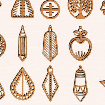 Intra απο ξύλο plywood 3mm-4mm πάχος – Δασκάλα Σκουλαρίκια Bundle Δίασταση  5x5 cm INTRAFABR-121299856 - Image 1