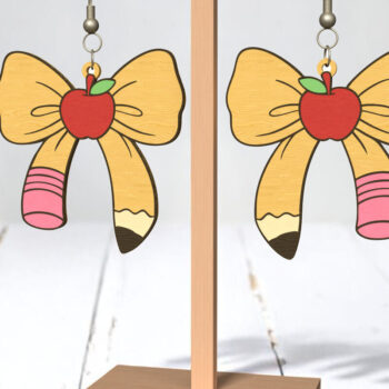 Intra απο ξύλο plywood 3mm-4mm πάχος – Δασκάλα Σκουλαρίκια Bundle Cut Laser Δίασταση  5x5 cm INTRAFABR-121988940 - Image 4