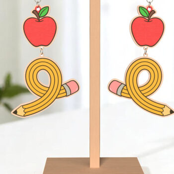 Intra απο ξύλο plywood 3mm-4mm πάχος – Δασκάλα Σκουλαρίκια Bundle Cut Laser Δίασταση  5x5 cm INTRAFABR-121988940 - Image 7