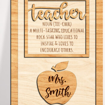 Intra απο ξύλο plywood 3mm-4mm πάχος – Δώρο Δασκάλου Αποκοπή αρχείου με λέιζερ Δίασταση  20x20 cm INTRAFABR-99081861 - Image 1