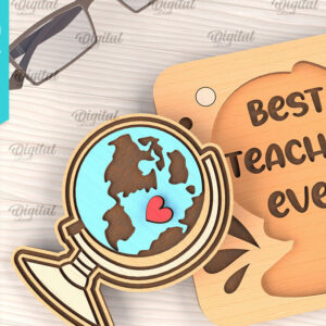 Intra απο ξύλο plywood 3mm-4mm πάχος – Ευχετήρια κάρτα δασκάλου Κοπή λέιζερ Δίασταση 20x20 cm INTRAFABR-95710186