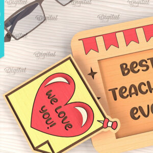 Intra απο ξύλο plywood 3mm-4mm πάχος – Ευχετήρια κάρτα δασκάλου Κοπή λέιζερ Δίασταση 20x20 cm INTRAFABR-95709723