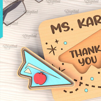 Intra απο ξύλο plywood 3mm-4mm πάχος – Ευχετήρια κάρτα δασκάλου Κοπή λέιζερ Δίασταση  20x20 cm INTRAFABR-95709866 - Image 1