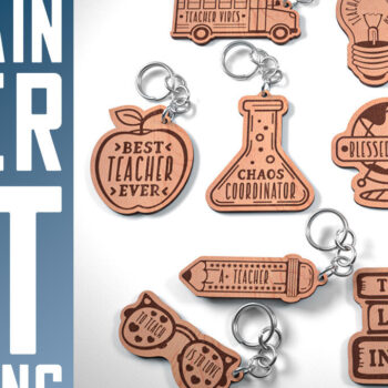 Intra απο ξύλο plywood 3mm-4mm πάχος – Teacher Keychain | Σχολείο Δίασταση  5x5 cm INTRAFABR-60593813 - Image 1