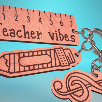 Intra απο ξύλο plywood 3mm-4mm πάχος – Teacher Keychain | Δάσκαλος Δίασταση  5x5 cm INTRAFABR-65201822 - Image 1