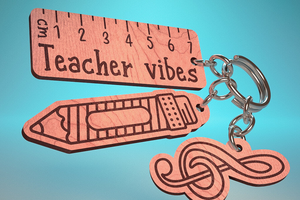 Intra απο ξύλο plywood 3mm-4mm πάχος – Teacher Keychain | Δάσκαλος Δίασταση  5x5 cm INTRAFABR-65201822