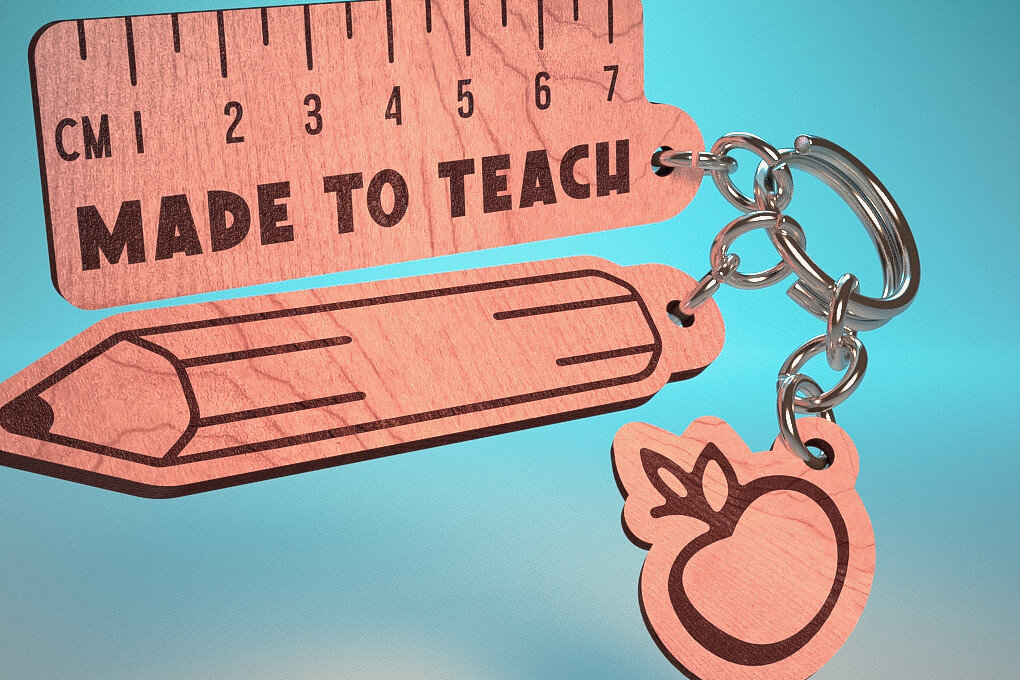 Intra απο ξύλο plywood 3mm-4mm πάχος – Teacher Keychain | Δάσκαλος Δίασταση  5x5 cm INTRAFABR-65201842