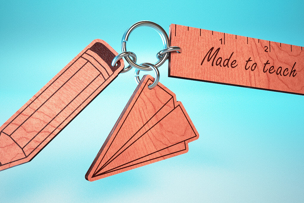 Intra απο ξύλο plywood 3mm-4mm πάχος – Teacher Keychain | Δάσκαλος Δίασταση  5x5 cm INTRAFABR-65563169