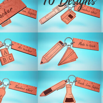 Intra απο ξύλο plywood 3mm-4mm πάχος – Teacher Keychain | Δάσκαλος Δίασταση  5x5 cm INTRAFABR-65563124 - Image 1