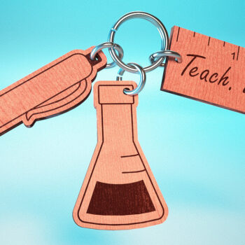 Intra απο ξύλο plywood 3mm-4mm πάχος – Teacher Keychain | Δάσκαλος Δίασταση  5x5 cm INTRAFABR-65563124 - Image 5