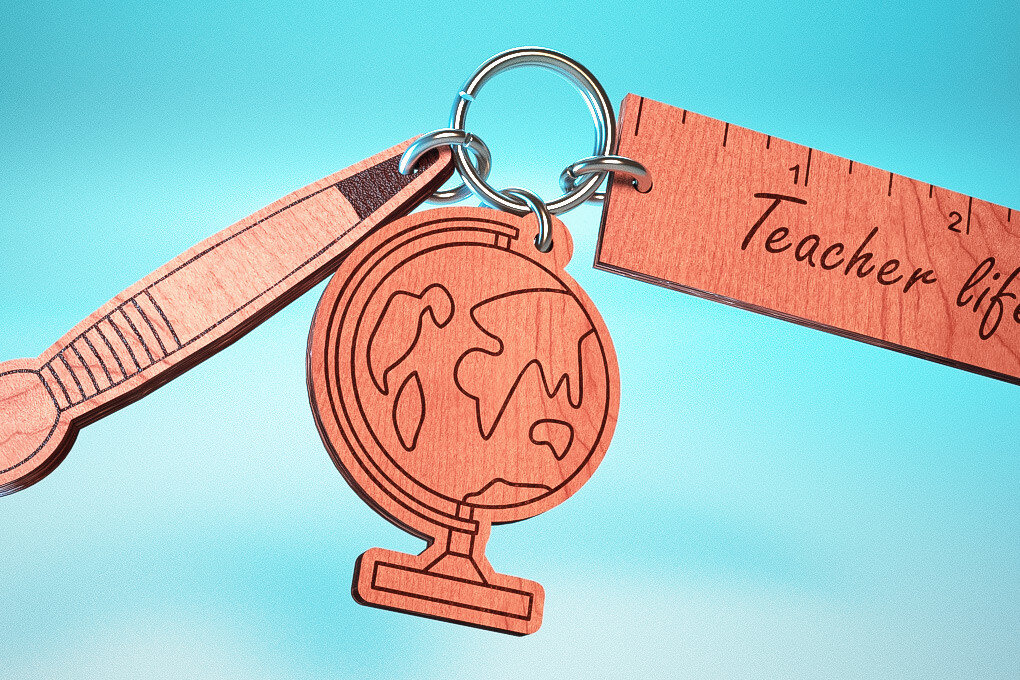 Intra απο ξύλο plywood 3mm-4mm πάχος – Teacher Keychain | Δάσκαλος Δίασταση  5x5 cm INTRAFABR-65563221