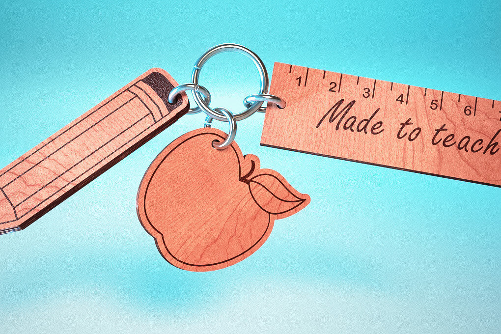 Intra απο ξύλο plywood 3mm-4mm πάχος – Teacher Keychain | Δάσκαλος Δίασταση  5x5 cm INTRAFABR-65563345