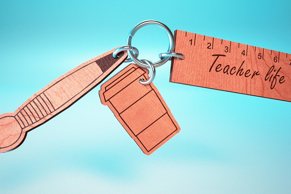 Intra απο ξύλο plywood 3mm-4mm πάχος – Teacher Keychain | Δάσκαλος Δίασταση  5x5 cm INTRAFABR-65563366