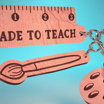 Intra απο ξύλο plywood 3mm-4mm πάχος – Teacher Keychain | Δάσκαλος Δίασταση  5x5 cm INTRAFABR-65201597 - Image 1