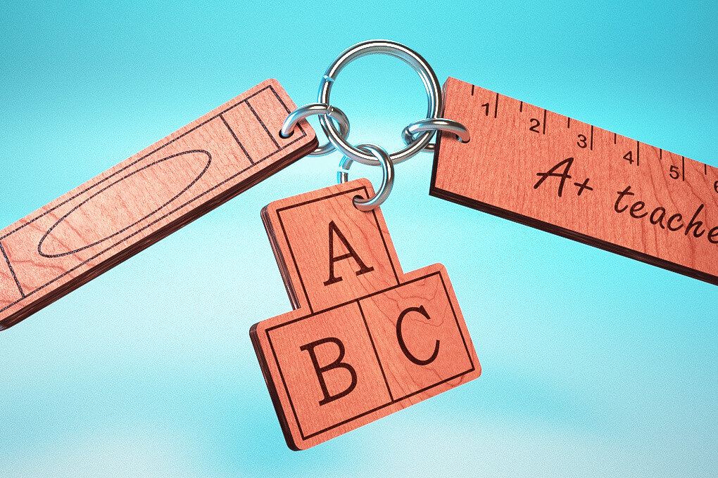 Intra απο ξύλο plywood 3mm-4mm πάχος – Teacher Keychain | Δάσκαλος Δίασταση  5x5 cm INTRAFABR-65563422