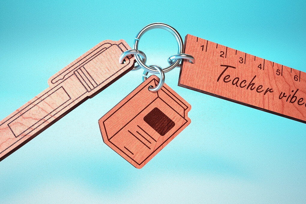 Intra απο ξύλο plywood 3mm-4mm πάχος – Teacher Keychain | Δάσκαλος Δίασταση  5x5 cm INTRAFABR-65563443