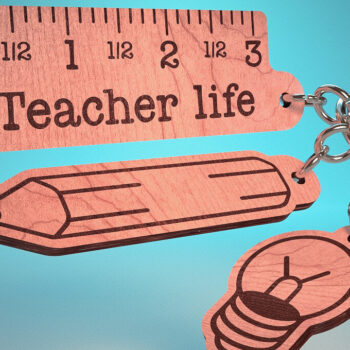 Intra απο ξύλο plywood 3mm-4mm πάχος – Teacher Keychain | Δάσκαλος Δίασταση  5x5 cm INTRAFABR-65201631 - Image 1