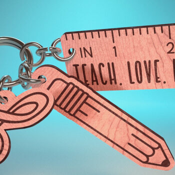 Intra απο ξύλο plywood 3mm-4mm πάχος – Teacher Keychain | Δάσκαλος Δίασταση  5x5 cm INTRAFABR-65201655 - Image 1