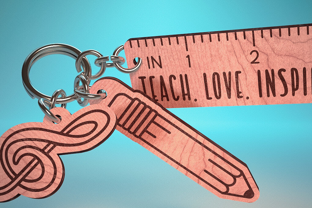 Intra απο ξύλο plywood 3mm-4mm πάχος – Teacher Keychain | Δάσκαλος Δίασταση  5x5 cm INTRAFABR-65201655