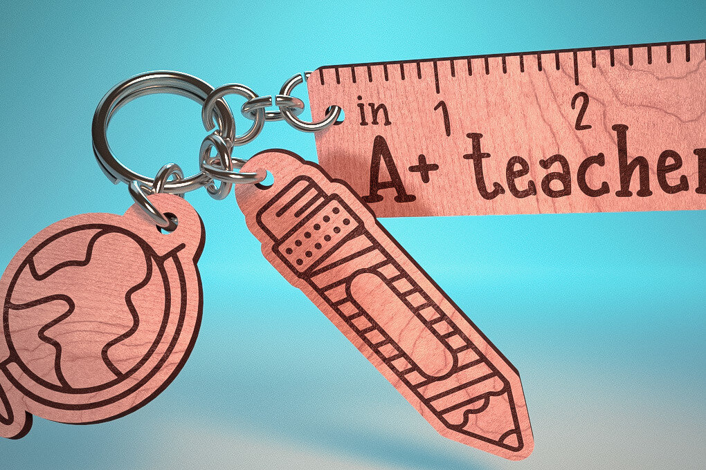 Intra απο ξύλο plywood 3mm-4mm πάχος – Teacher Keychain | Δάσκαλος Δίασταση  5x5 cm INTRAFABR-65201691