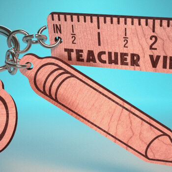 Intra απο ξύλο plywood 3mm-4mm πάχος – Teacher Keychain | Δάσκαλος Δίασταση  5x5 cm INTRAFABR-65201718 - Image 1