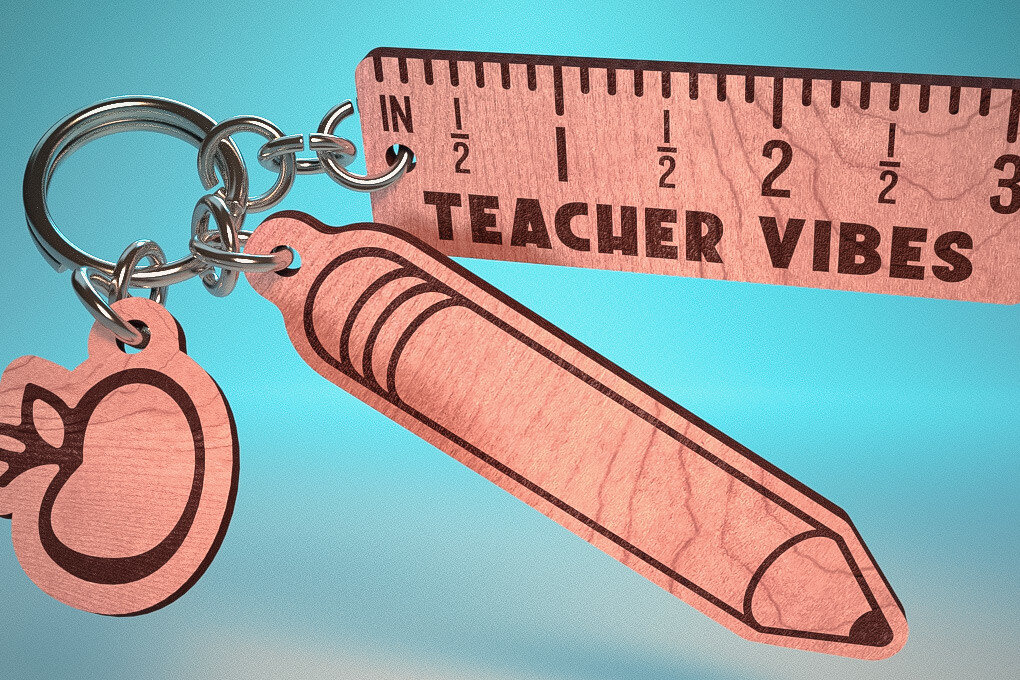 Intra απο ξύλο plywood 3mm-4mm πάχος – Teacher Keychain | Δάσκαλος Δίασταση  5x5 cm INTRAFABR-65201718