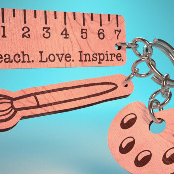 Intra απο ξύλο plywood 3mm-4mm πάχος – Teacher Keychain | Δάσκαλος Δίασταση  5x5 cm INTRAFABR-65201754 - Image 1