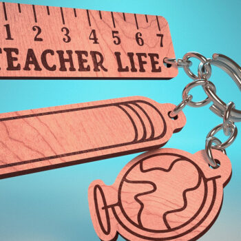 Intra απο ξύλο plywood 3mm-4mm πάχος – Teacher Keychain | Δάσκαλος Δίασταση  5x5 cm INTRAFABR-65201786 - Image 1