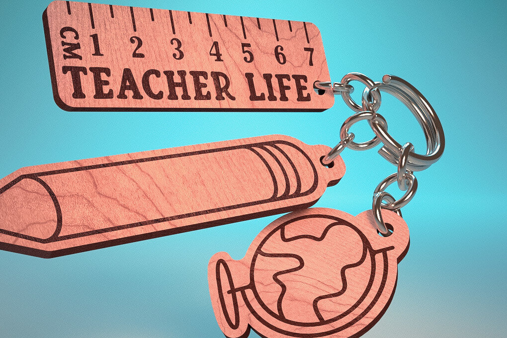Intra απο ξύλο plywood 3mm-4mm πάχος – Teacher Keychain | Δάσκαλος Δίασταση  5x5 cm INTRAFABR-65201786