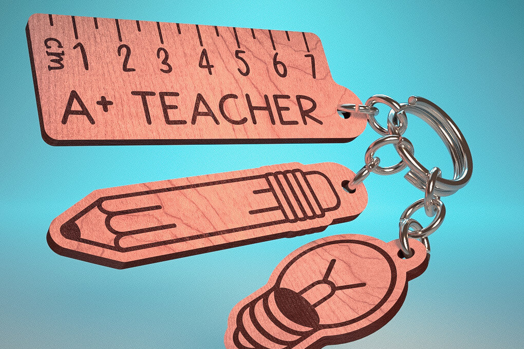 Intra απο ξύλο plywood 3mm-4mm πάχος – Teacher Keychain | Δάσκαλος Δίασταση  5x5 cm INTRAFABR-65201805