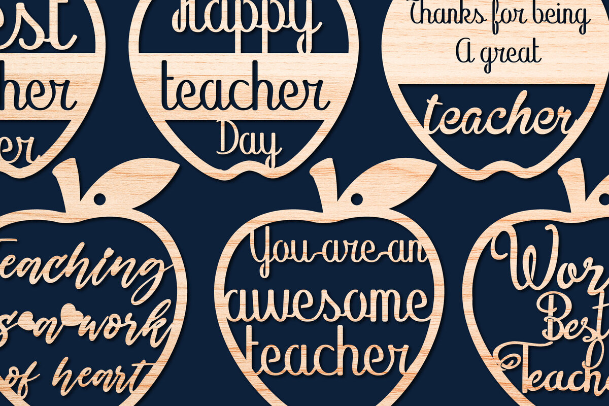 Intra απο ξύλο plywood 3mm-4mm πάχος – Teacher Keychain, Teacher Bundle Δίασταση  5x5 cm INTRAFABR-28714944