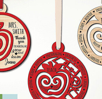 Intra απο ξύλο plywood 3mm-4mm πάχος – Στολίδι δασκάλου Apple Gift Δώρο Δίασταση  20x20 cm INTRAFABR-103451285 - Image 1