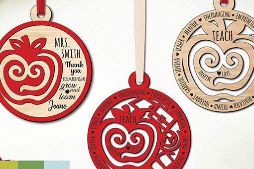 Intra απο ξύλο plywood 3mm-4mm πάχος – Στολίδι δασκάλου Apple Gift Δώρο Δίασταση  20x20 cm INTRAFABR-103451285