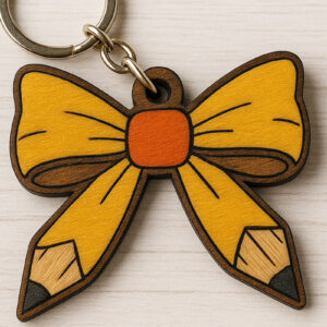 Intra απο ξύλο plywood 3mm-4mm πάχος – Μπρελόκ Δάσκαλος Μολύβι Φιόγκος Δίασταση  5x5 cm INTRAFABR-121334487