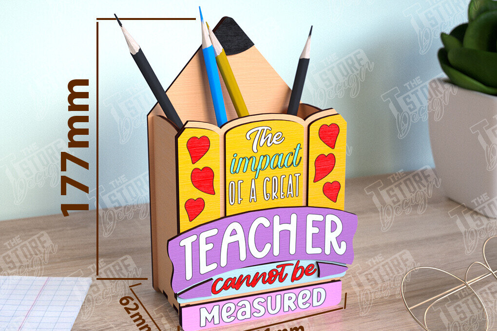 Intra απο ξύλο plywood 3mm-4mm πάχος – Μολυβοθήκη Δάσκαλος | Στάντα στυλό | CNC Δίασταση  20x20 cm INTRAFABR-111598315