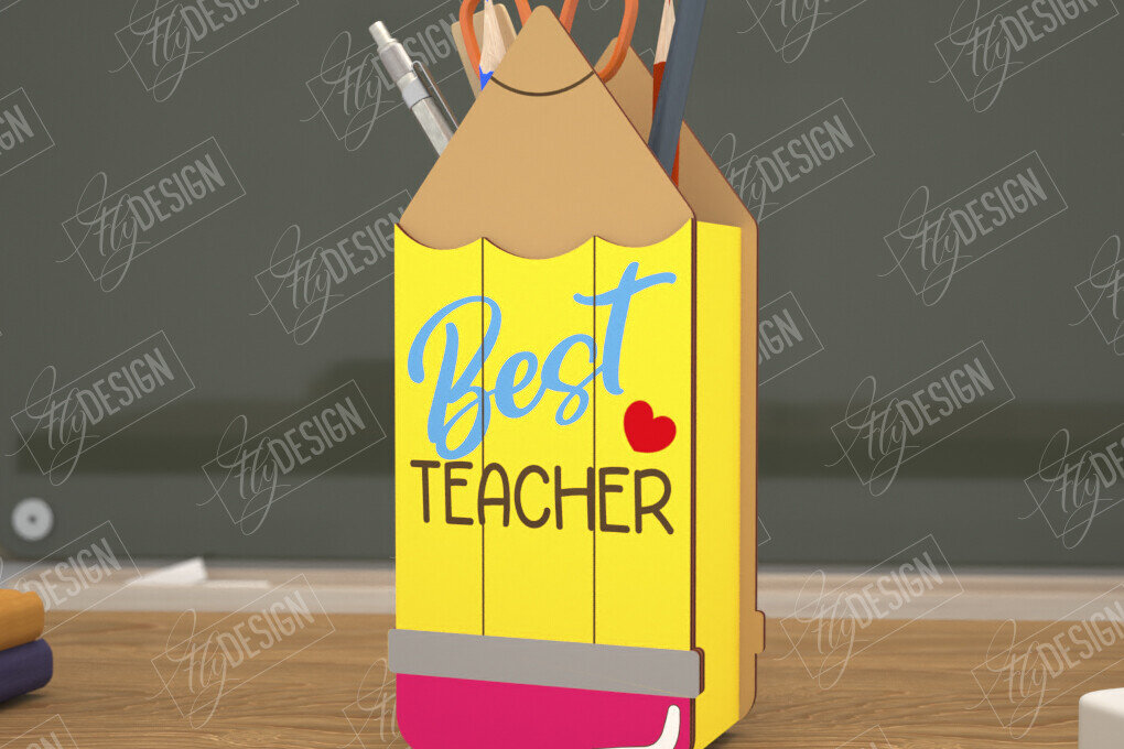 Intra απο ξύλο plywood 3mm-4mm πάχος – Μολυβοθήκη Δάσκαλος | Στάντα στυλό | CNC Δίασταση  20x20 cm INTRAFABR-108304605