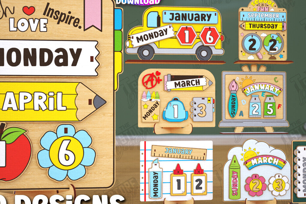 Intra απο ξύλο plywood 3mm-4mm πάχος – Πακέτο Διαρκούς Ημερολογίου Δασκάλου | CNC Δίασταση  20x20 cm INTRAFABR-116837553