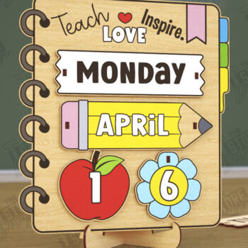 Intra απο ξύλο plywood 3mm-4mm πάχος – Πακέτο Διαρκούς Ημερολογίου Δασκάλου | CNC Δίασταση  20x20 cm INTRAFABR-116837553 - Image 2