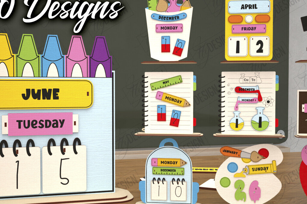 Intra απο ξύλο plywood 3mm-4mm πάχος – Πακέτο Διαρκούς Ημερολογίου Δασκάλου | CNC Δίασταση  20x20 cm INTRAFABR-115496130