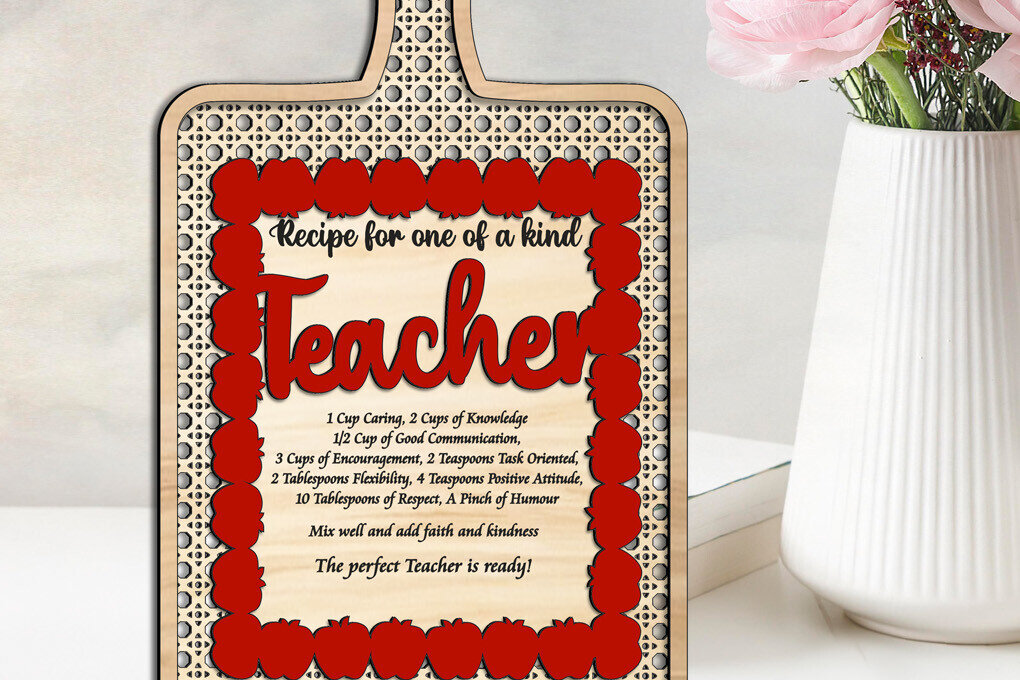 Intra απο ξύλο plywood 3mm-4mm πάχος – Δάσκαλος Rattan Cutting Board Apple Δίασταση  20x20 cm INTRAFABR-103442199