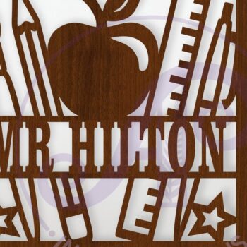 Intra απο ξύλο plywood 3mm-4mm πάχος – Teacher Square Name Laser Δίασταση  20x20 cm INTRAFABR-118310283 - Image 1