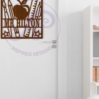 Intra απο ξύλο plywood 3mm-4mm πάχος – Teacher Square Name Laser Δίασταση  20x20 cm INTRAFABR-118310283 - Image 5