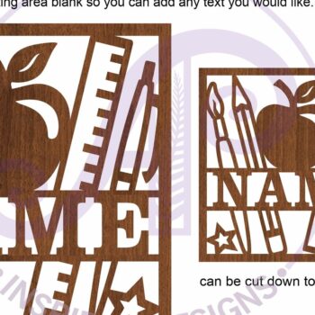 Intra απο ξύλο plywood 3mm-4mm πάχος – Teacher Square Name Laser Δίασταση  20x20 cm INTRAFABR-118310283 - Image 6