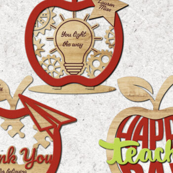 Intra απο ξύλο plywood 3mm-4mm πάχος – Σετ ντεκόρ γραφείου δασκάλου (3 τεμαχίων) Δίασταση  20x20 cm INTRAFABR-122893775 - Image 2