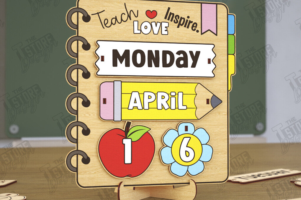 Intra απο ξύλο plywood 3mm-4mm πάχος – Ημερολόγιο Δασκάλου Αιώνιο Θρανίο | CNC Δίασταση  20x20 cm INTRAFABR-116836285