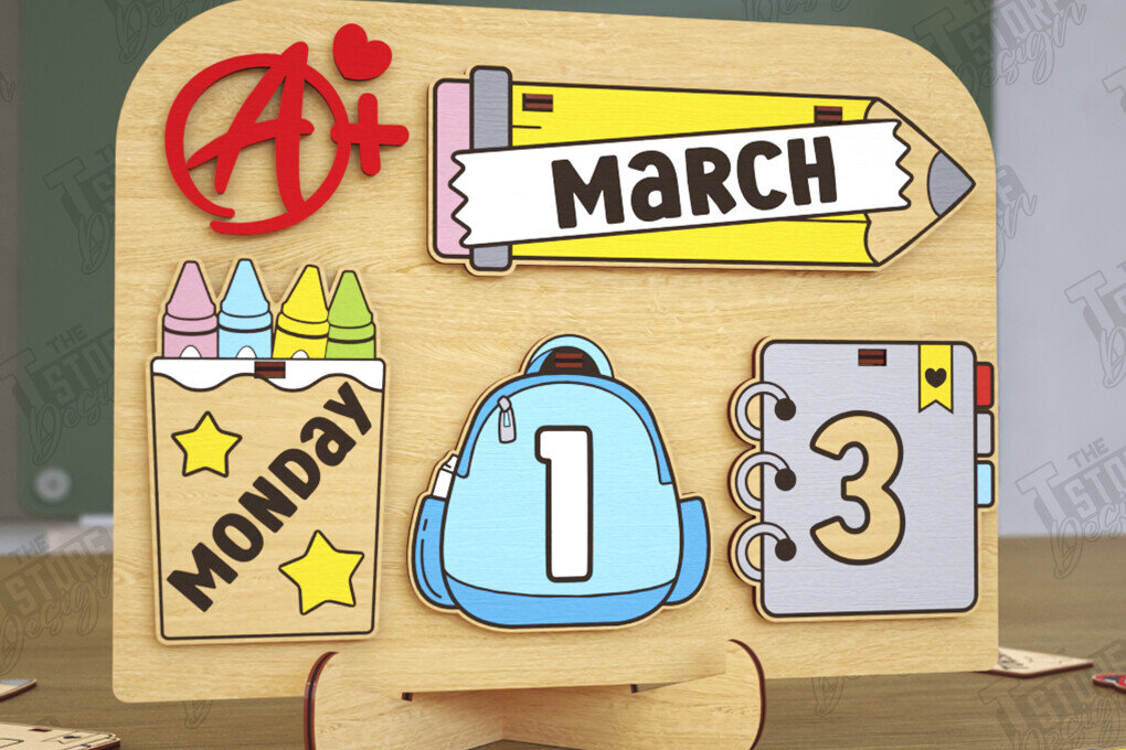 Intra απο ξύλο plywood 3mm-4mm πάχος – Ημερολόγιο Δασκάλου Αιώνιο Θρανίο | CNC Δίασταση  20x20 cm INTRAFABR-116836204