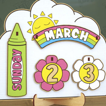 Intra απο ξύλο plywood 3mm-4mm πάχος – Ημερολόγιο Δασκάλου Αιώνιο Θρανίο | CNC Δίασταση  20x20 cm INTRAFABR-116836221 - Image 1