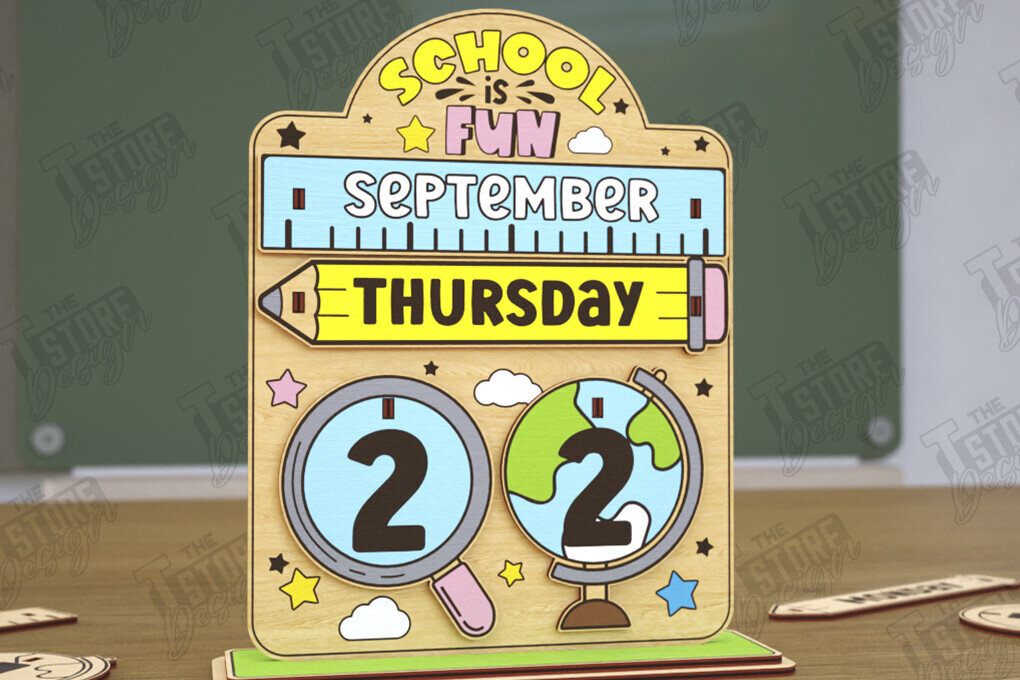 Intra απο ξύλο plywood 3mm-4mm πάχος – Ημερολόγιο Δασκάλου Αιώνιο Θρανίο | CNC Δίασταση  20x20 cm INTRAFABR-116836238